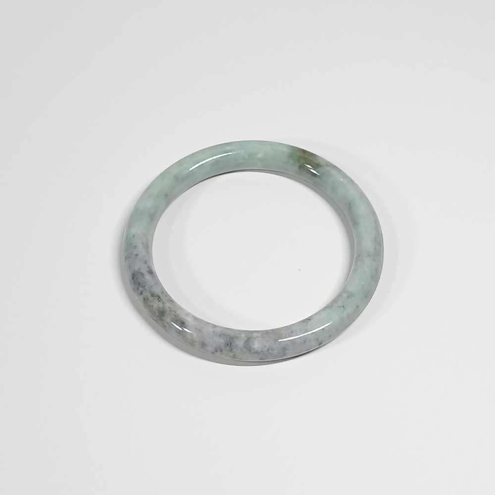 Green & Grey Jadeite Bangle 64mm Inner Jade 51.7g